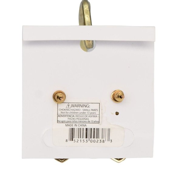 DBello Earrings Heart Rhinestone Encrusted Dangle Gold Tone CZ Pierced Post - Picture 3 of 4